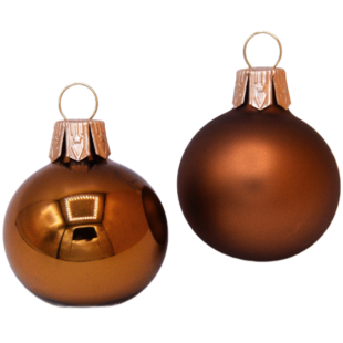 Kerstballen Lichtbruin Mat en Glanzend - doosje van 6