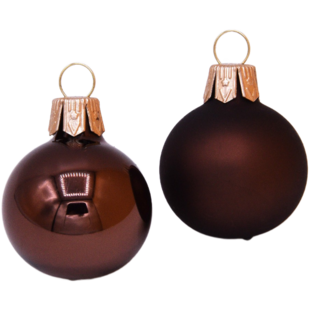 Kerstballen Donkerbruin Mat en Glanzend - doosje van 6