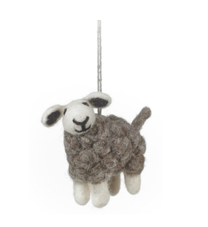 Felt so good Handgemaakte naaldvilten hangertje grijs schaap