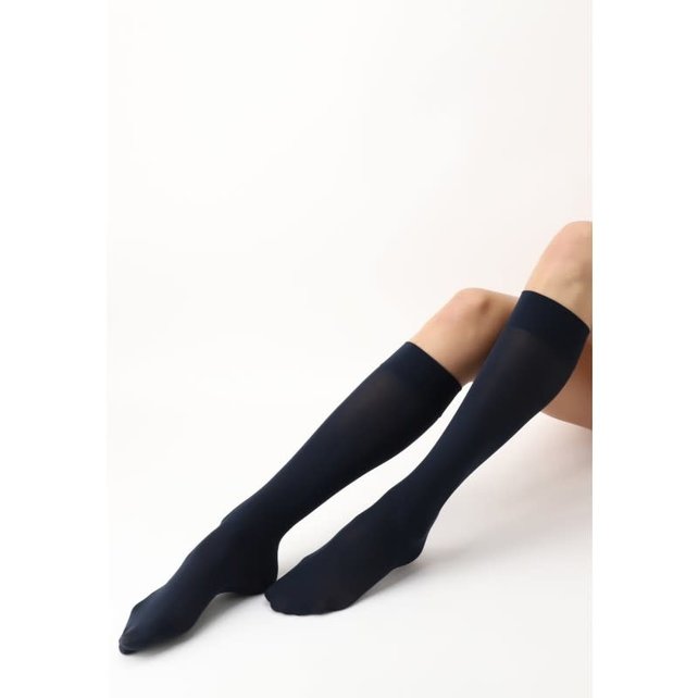 Mi-Bas Opaque - Kniekous - Admiraal blauw - 50 denier - One size