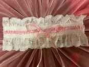 Kousenband - Ivoor - Roze