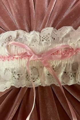 Kousenband - Ivoor - Roze