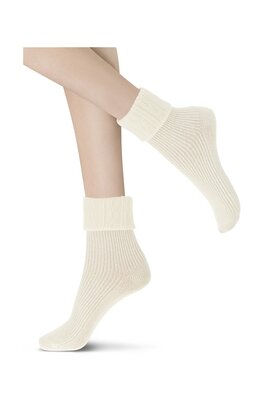 Hilda - Cashmere blend sok met omslag - Wool