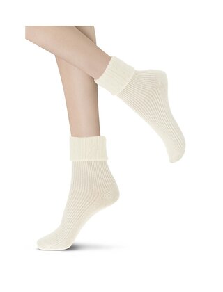 Hilda - Cashmere blend sok met omslag - Wool