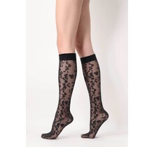 Shaded Roses - Kniekous - Zwart - 20 denier - One size