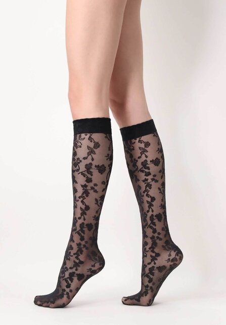 Shaded Roses - Kniekous - Zwart - 20 denier - One size Shaded Roses - Kniekous - Zwart - 20 denier - One size