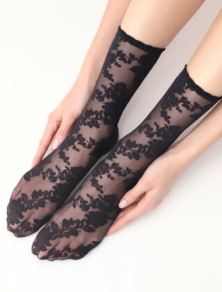 Little Roses - Sok - Zwart - 20 denier - One size