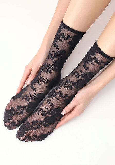 Little Roses - Sok - Zwart - 20 denier - One size Little Roses - Sok - Zwart - 20 denier - One size