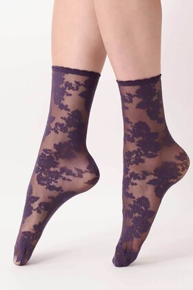 Little Roses - Sok - Violet - 20 denier - One size