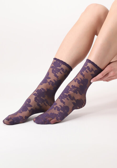 Little Roses - Sok - Violet - 20 denier - One size