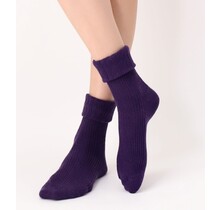 Hilda - Cashmere blend sok met omslag - Deep Violet