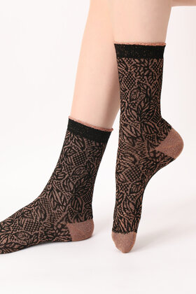 Luxury - Sok - Zwart-Bronze - One size