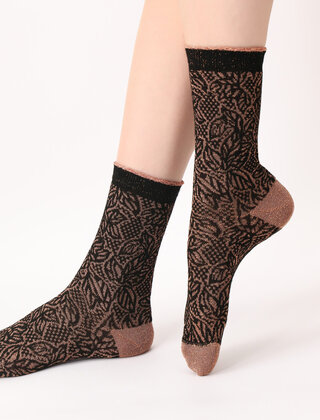 Luxury - Sok - Zwart-Bronze - One size