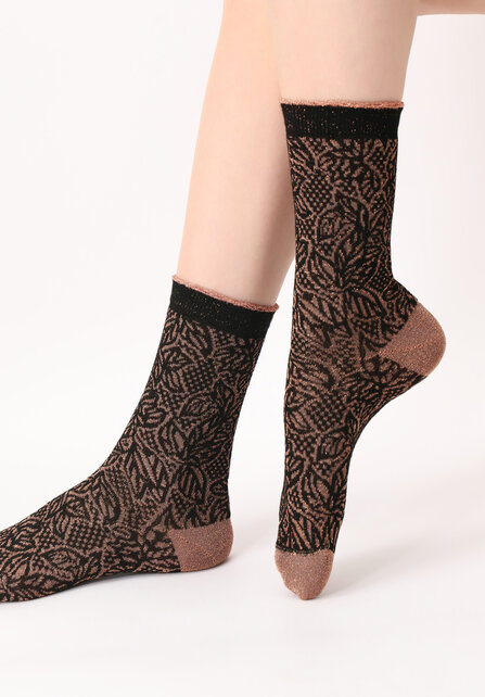 Luxury - Sok - Zwart-Bronze - One size