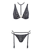 Boîte à Désir - Animal Soul - Lingerie setje - Black Python - One size