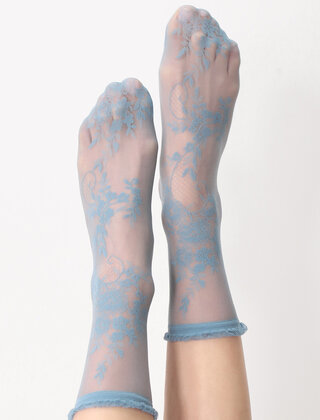 Lacelike - 30 denier - Sok - Ocean - One size