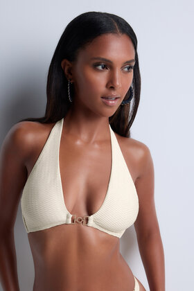Shimmering Waters - Triangel bikinitop - Golden White - L