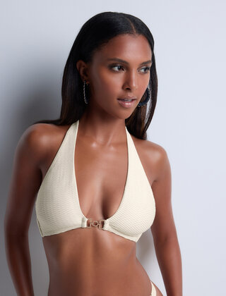 Shimmering Waters - Triangel bikinitop - Golden White - L