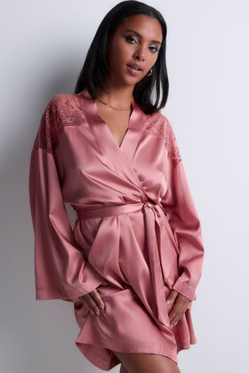 Midnight Whisper - Kimono  - Warm Pink - S/M