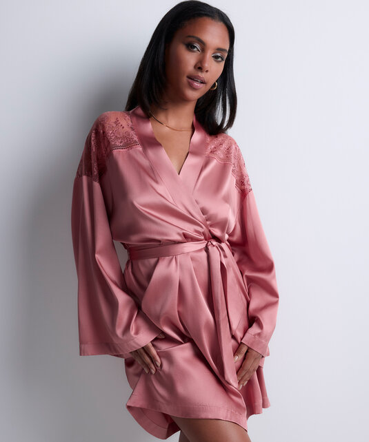 Midnight Whisper - Kimono  - Warm Pink - S/M