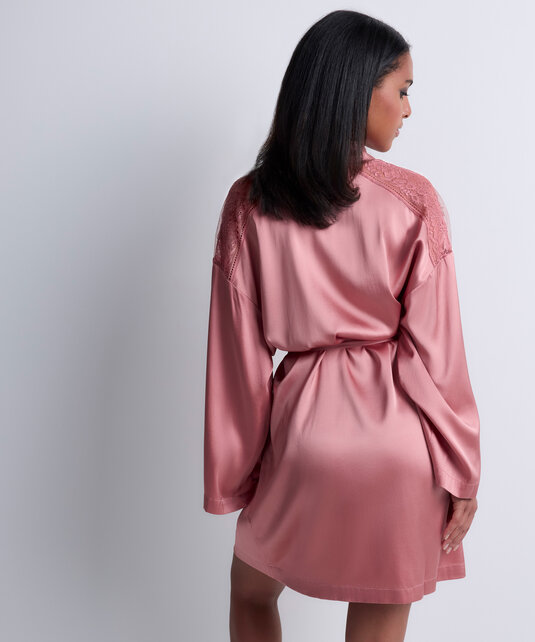 Midnight Whisper - Kimono  - Warm Pink - S/M