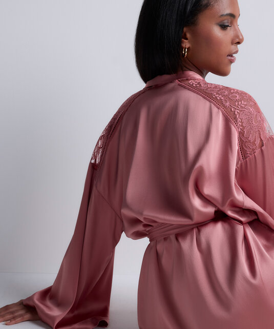 Midnight Whisper - Kimono  - Warm Pink - S/M