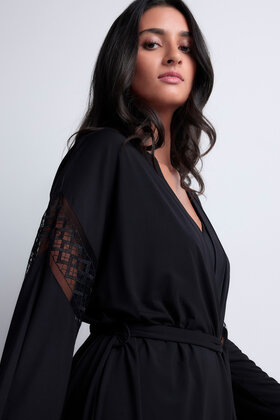 Sweet Obsession - Kimono - Zwart - S/M
