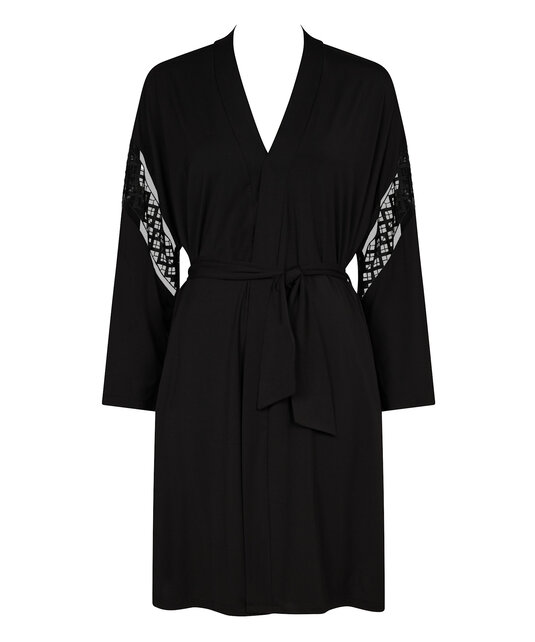 Sweet Obsession - Kimono - Zwart - S/M
