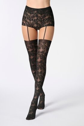 Desire Lace - Sierpanty - Zwart - 40 denier