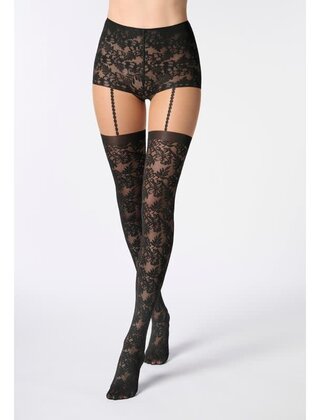 Desire Lace - Sierpanty - Zwart - 40 denier