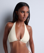 Shimmering Waters - Triangel bikinitop - Golden White - L