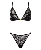 Boîte à Désir - Velvet Snake - Lingerie setje - Zwart - One size