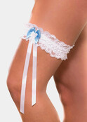 Kousenband - Wit-Blauw