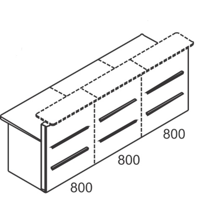 Empfangstheke Plus 240cm gerades Element
