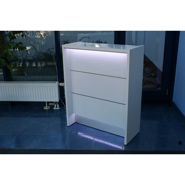 Empfangstheke Vale, 236 cm mit Seitenwänden