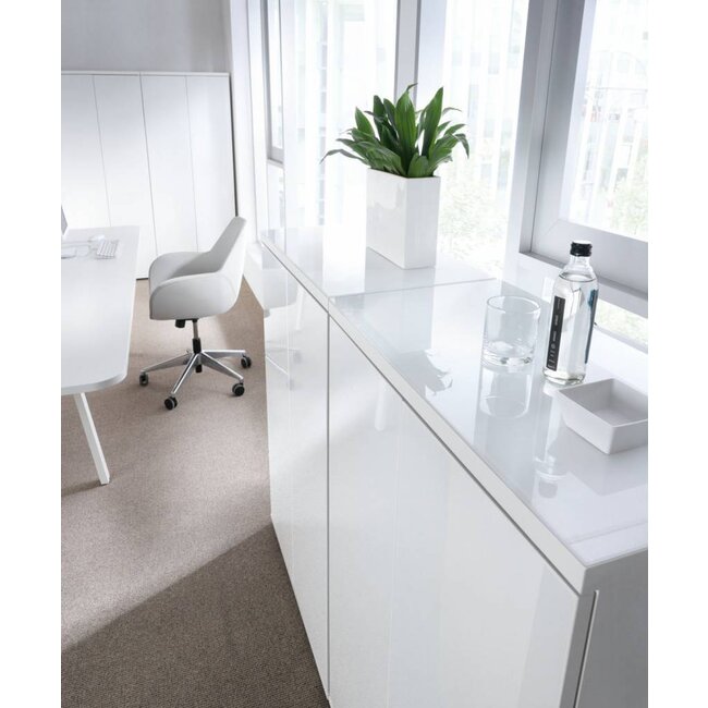 Empfangstheke Vale, 236 cm mit Seitenwänden