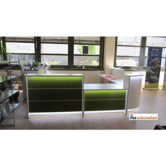 Empfangstheke Lunis, gerade, 140 cm breit