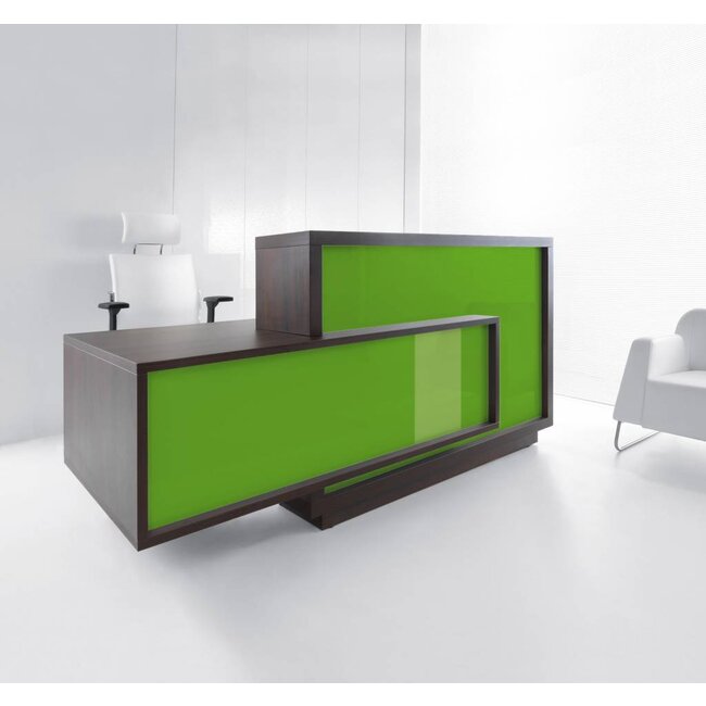 Empfangstheke KUBIK mit Korpus in Wenge und Front in Hochglanz oder Matt Front