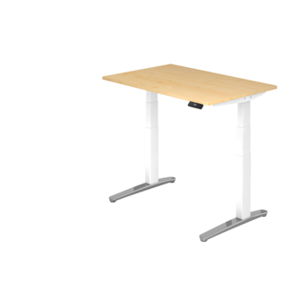 Schreibtisch XBH elektrisch höhenverstellbar 120 x 80 cm in Weis/Alu