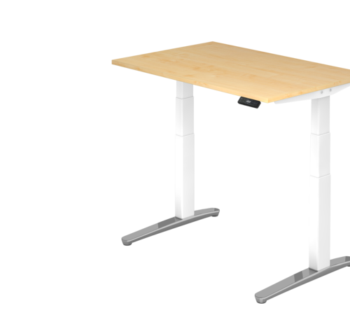 Serie HB Schreibtisch XBH elektrisch höhenverstellbar 120 x 80 cm in Weiß/Alu und in 7 Farbvarianten