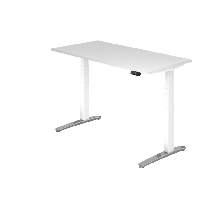 Schreibtisch XBH elektrisch höhenverstellbar 120 x 80 cm in Weiß/Alu und in 7 Farbvarianten