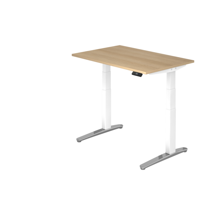 Schreibtisch XBH elektrisch höhenverstellbar 120 x 80 cm in Weiß/Alu und in 7 Farbvarianten