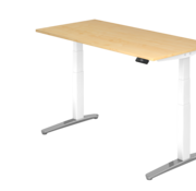 Serie HB Schreibtisch XBH elektrisch höhenverstellbar 160 x 80 cm in Weiß/Alu