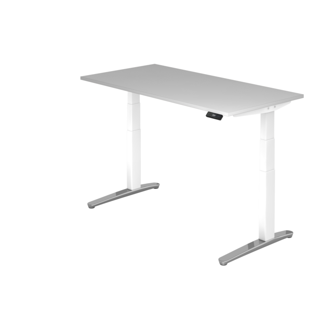 Schreibtisch XBH elektrisch höhenverstellbar 160 x 80 cm in Weiß/Alu und in 7 Farbvarianten