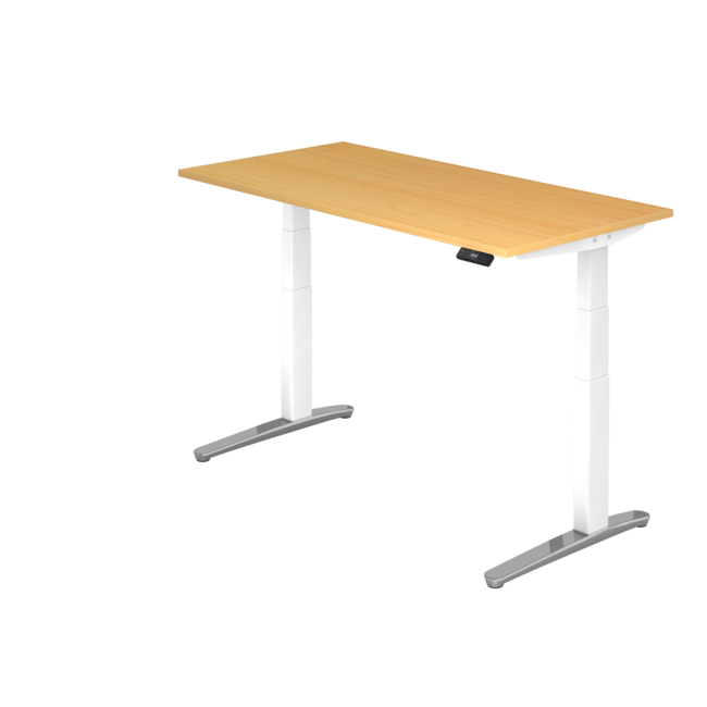 Schreibtisch XBH elektrisch höhenverstellbar 160 x 80 cm in Weiß/Alu und in 7 Farbvarianten