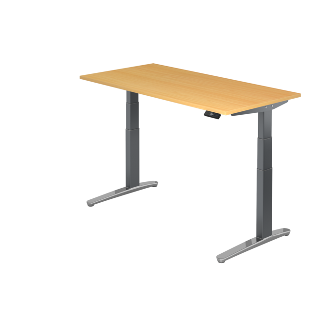 Schreibtisch XBH elektrisch höhenverstellbar 160 x 80 cm in Graphit/Alu und in 7 Farbvarianten