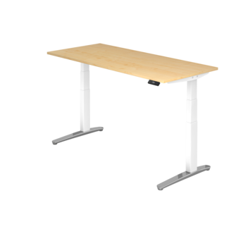 Schreibtisch XBH elektrisch höhenverstellbar 180 x 80 cm in Weiß/Alu