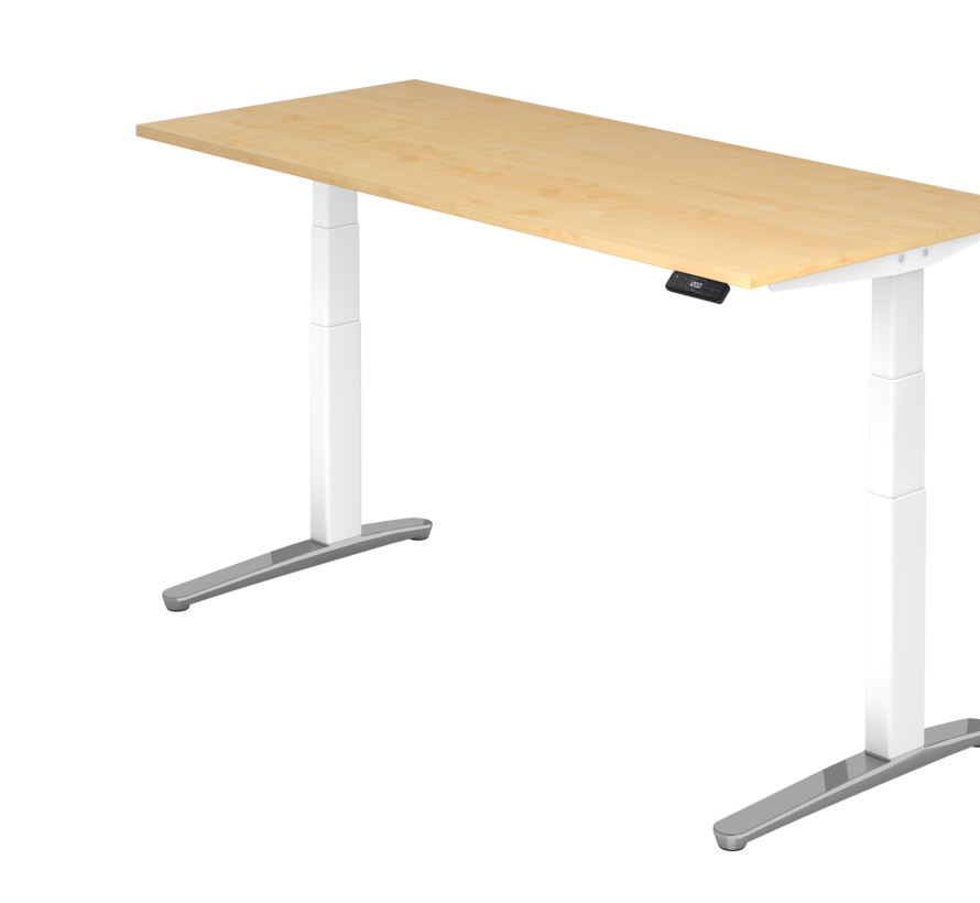 Schreibtisch XBH elektrisch höhenverstellbar 180 x 80 cm in Weiß/Alu und in 7 Farbvarianten