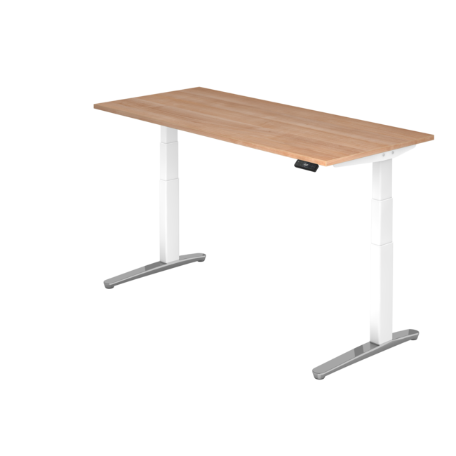 Schreibtisch XBH elektrisch höhenverstellbar 180 x 80 cm in Weiß/Alu und in 7 Farbvarianten