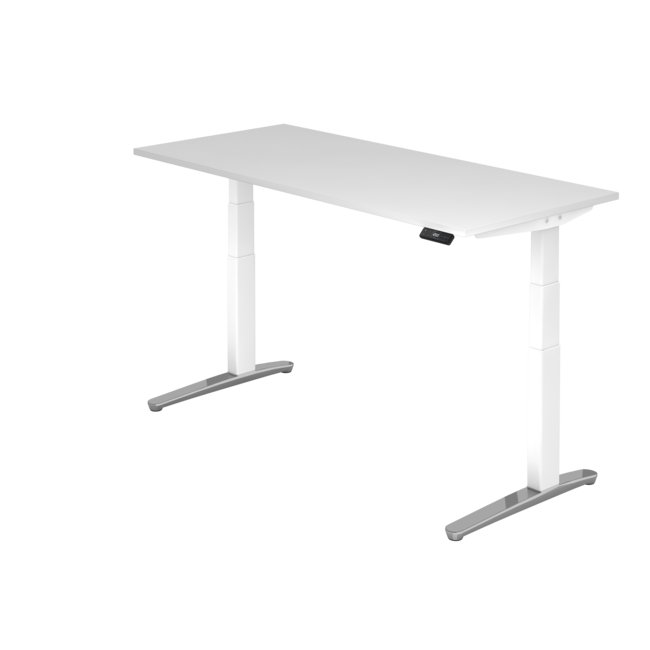 Schreibtisch XBH elektrisch höhenverstellbar 180 x 80 cm in Weiß/Alu und in 7 Farbvarianten